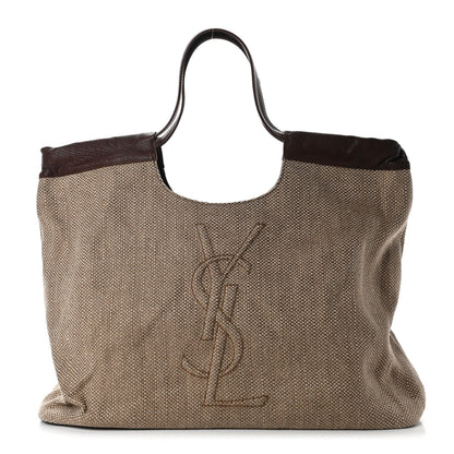 Saint Laurent Linen Belle de Jour Cabas Tote Brown 1 of 4
