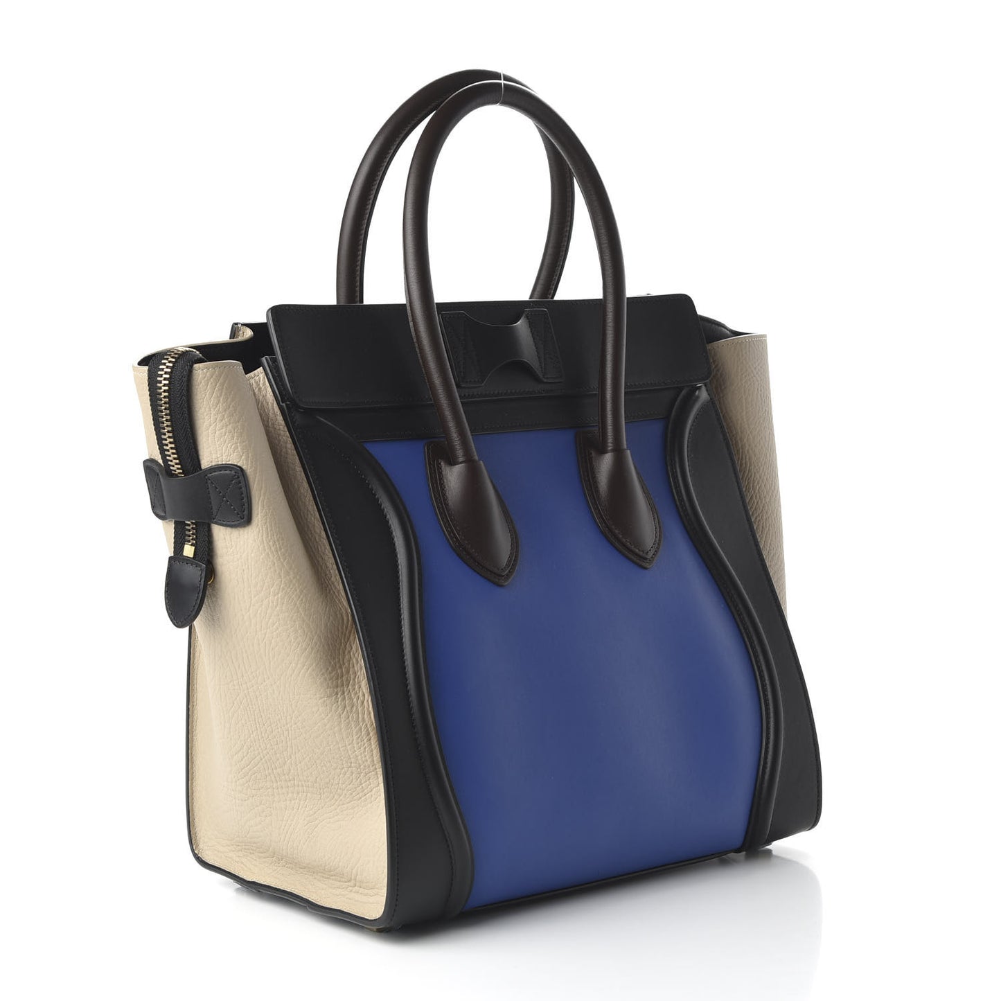Elephant Calfskin Mini Tri-Color Luggage Indigo