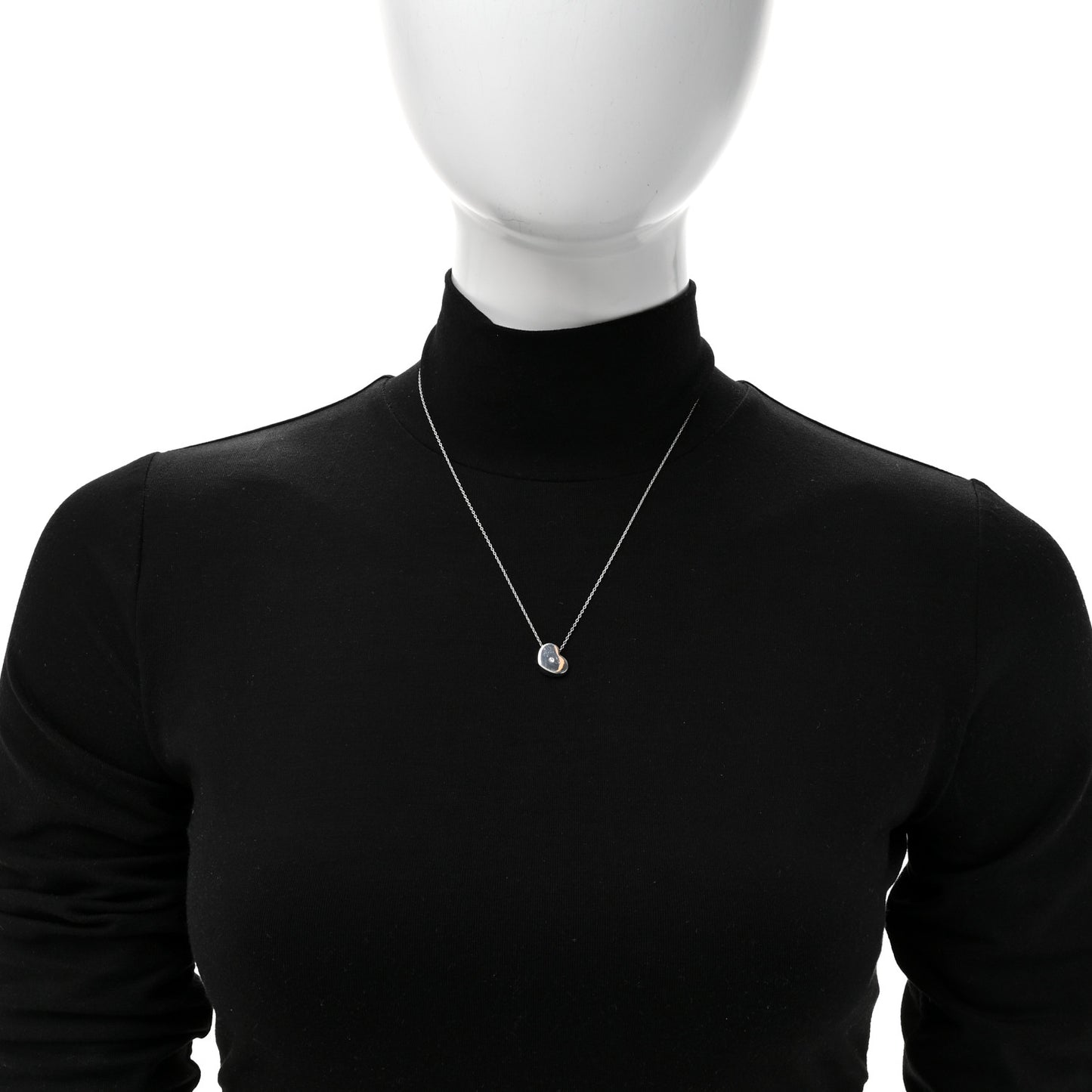 Sterling Silver Diamond Paloma Picasso Modern Heart Necklace
