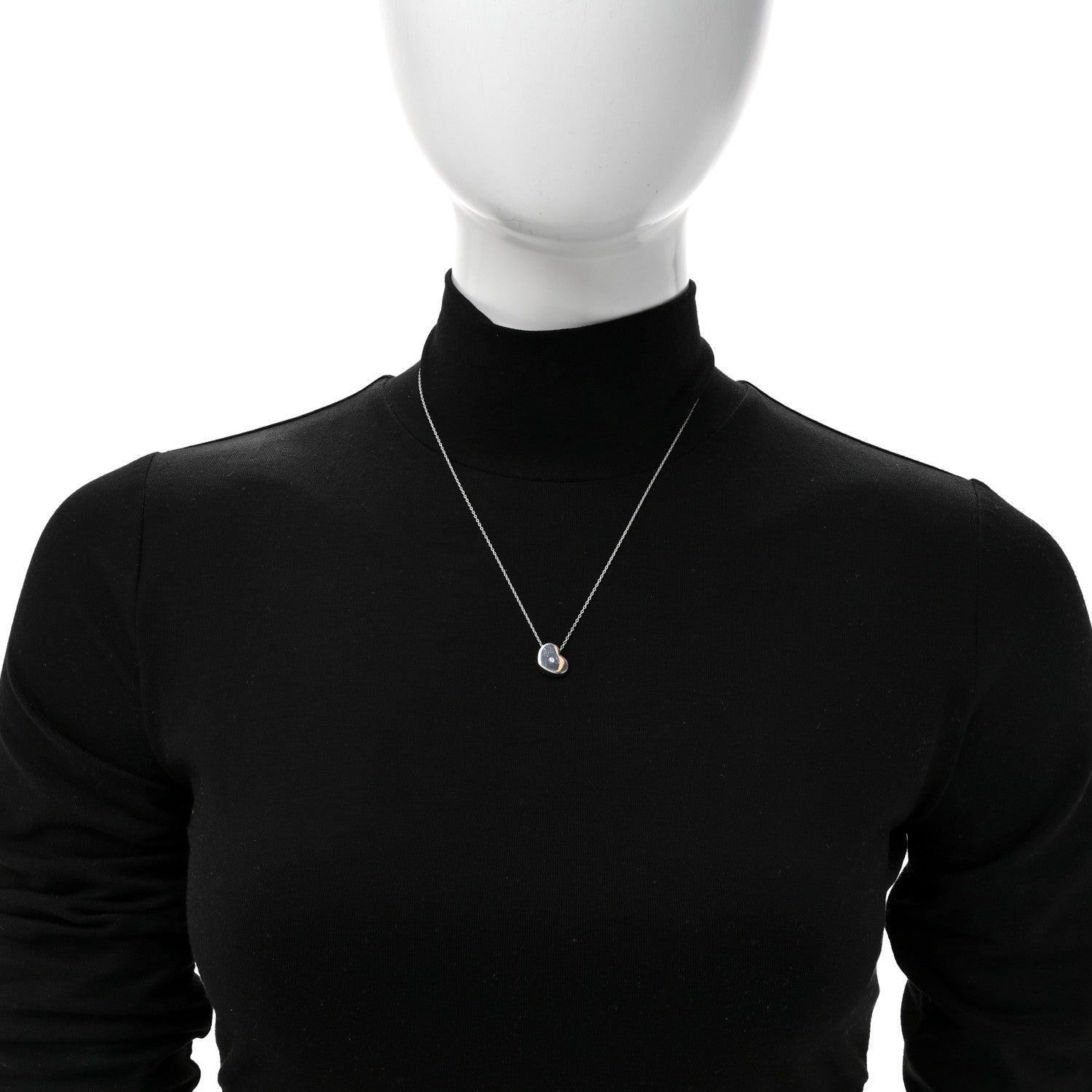 Tiffany Sterling Silver Diamond Paloma Picasso Modern Heart Necklace 2 of 6