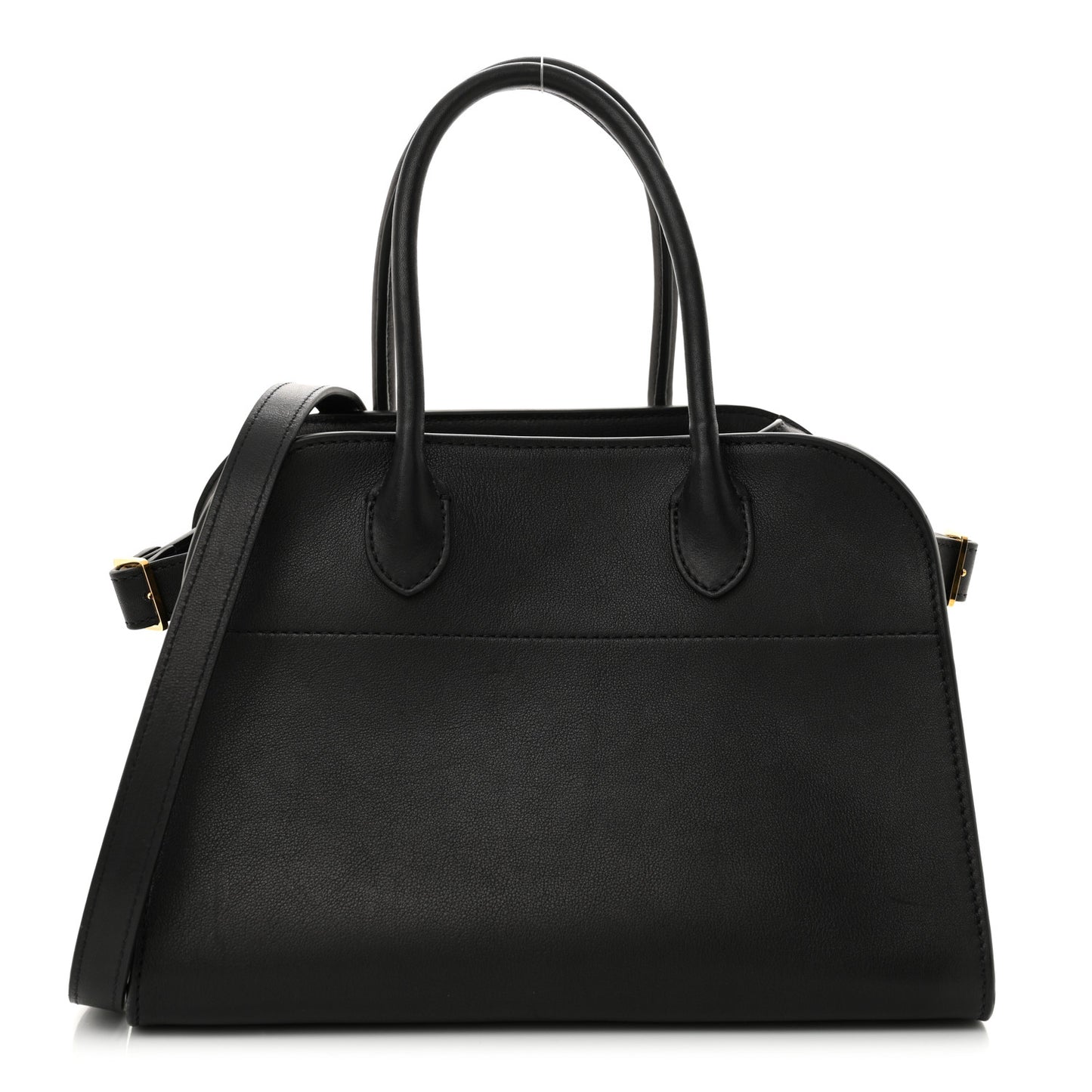 Polished Saddle Calfskin Soft Margaux 10 Bag Black