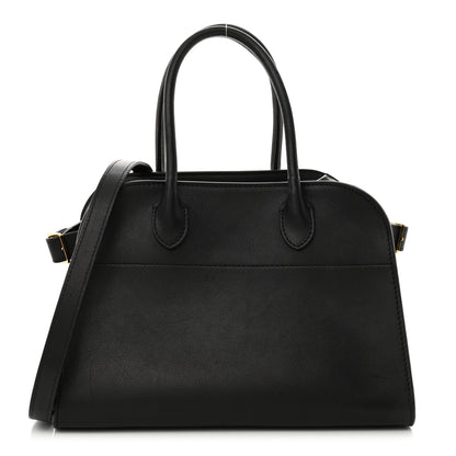 The Row Polished Saddle Calfskin Soft Margaux 10 Bag Black 1 of 9