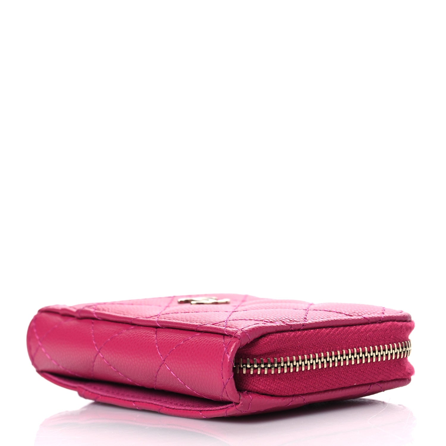 Chanel Caviar Quilted Zip Card Holder Fuchsia 4 of 8