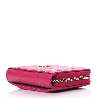 Chanel Caviar Quilted Zip Card Holder Fuchsia 4 of 8