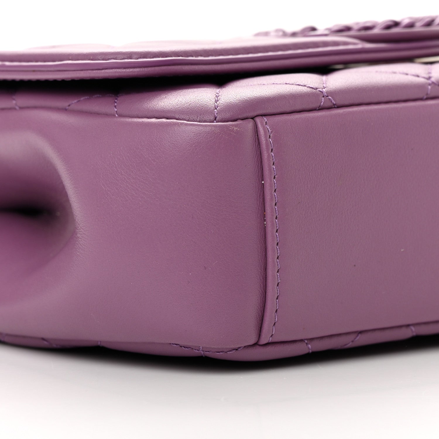 Chanel Lambskin Quilted Small CC Filigree Flap Purple 9 of 16
