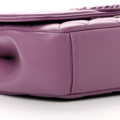 Chanel Lambskin Quilted Small CC Filigree Flap Purple 9 of 16