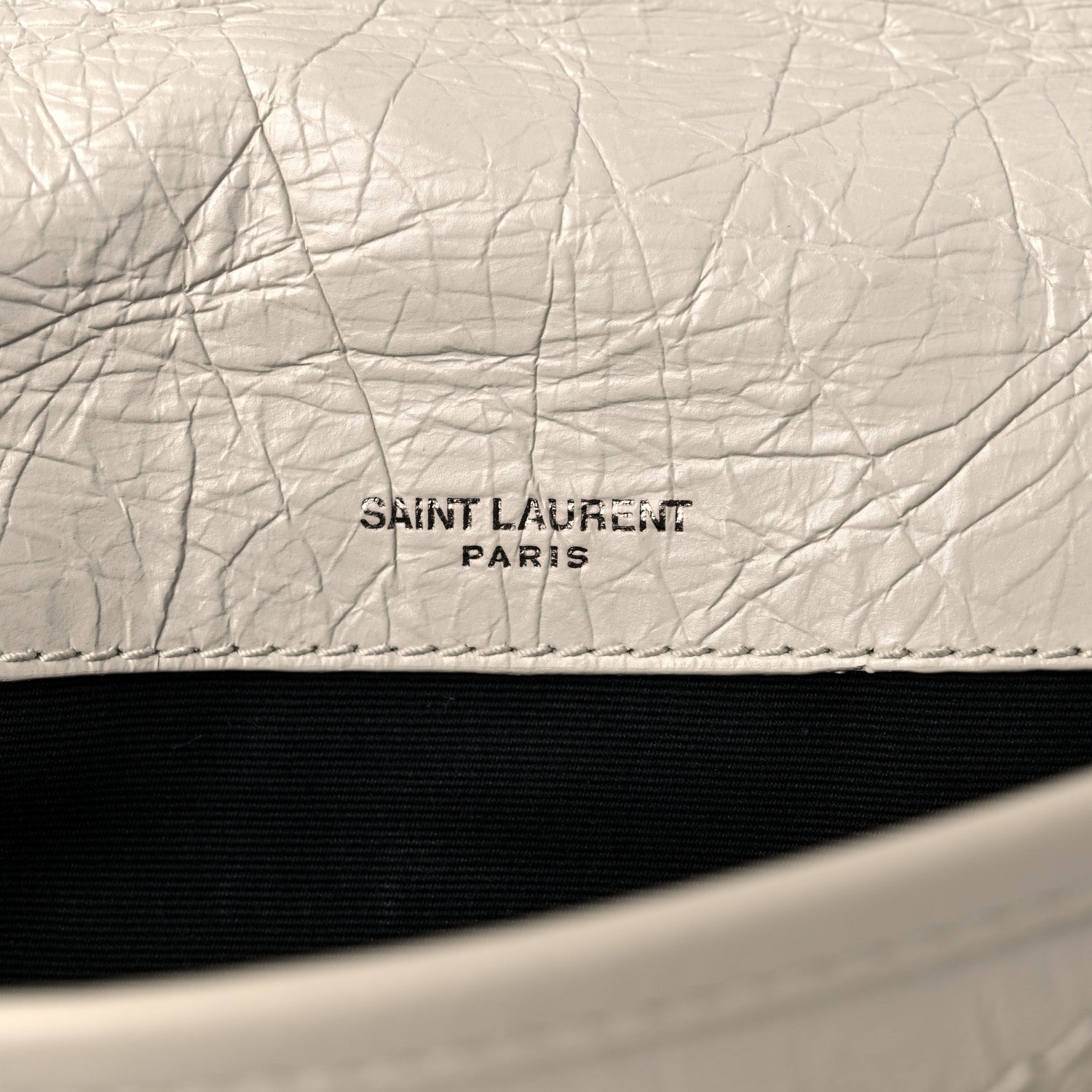 Saint Laurent Crinkled Calfskin Matelasse Monogram Baby Niki Chain Satchel White 8 of 15