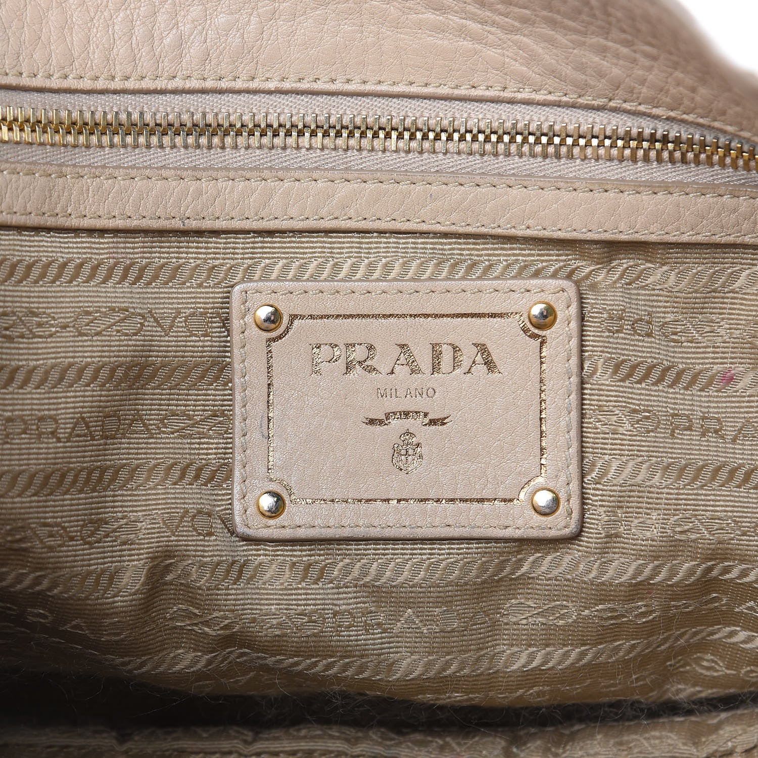 Prada Vitello Daino Pushlock Tote Sughero 6 of 24