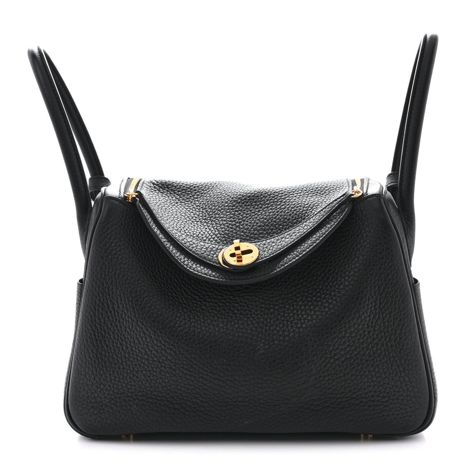 Hermes Taurillon Clemence Lindy 26 Black 1 of 13