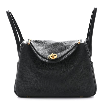 Hermes Taurillon Clemence Lindy 26 Black 1 of 13