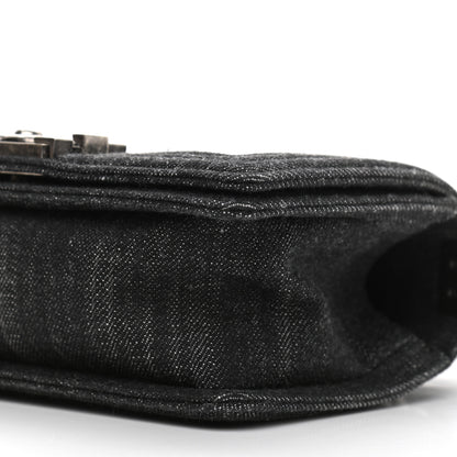 Chanel Denim Quilted Small Boy Flap Black 6 of 10