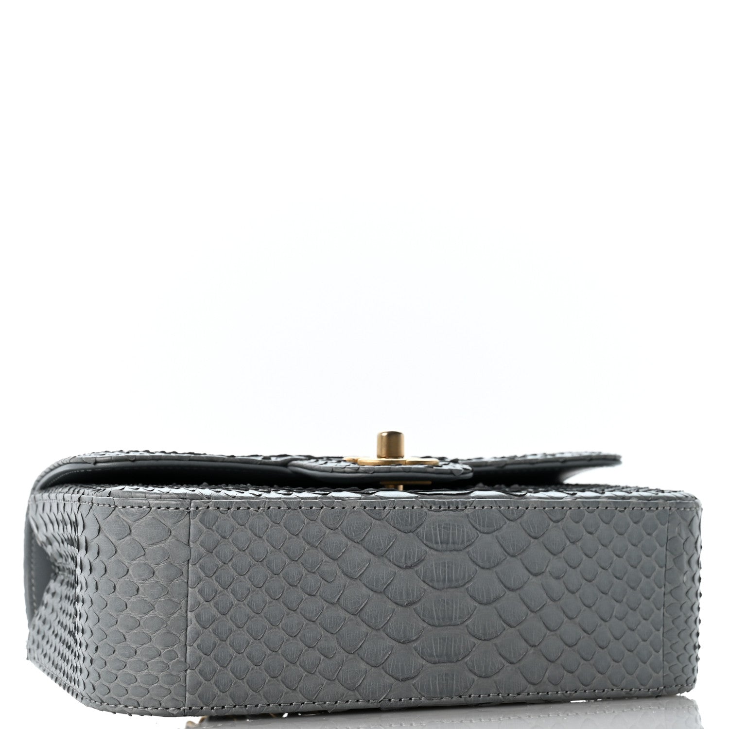 Chanel Snakeskin Mini Rectangular Flap Grey 3 of 11