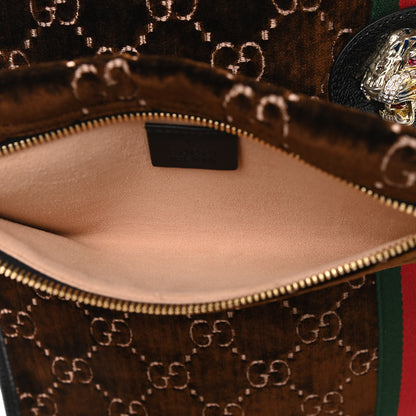 Gucci Velvet GG Monogram Large Rajah Chain Tote Brown 7 of 12