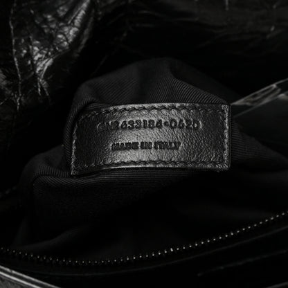 Saint Laurent Crinkled Calfskin Matelasse Monogram Medium Niki Chain Satchel Black 7 of 10