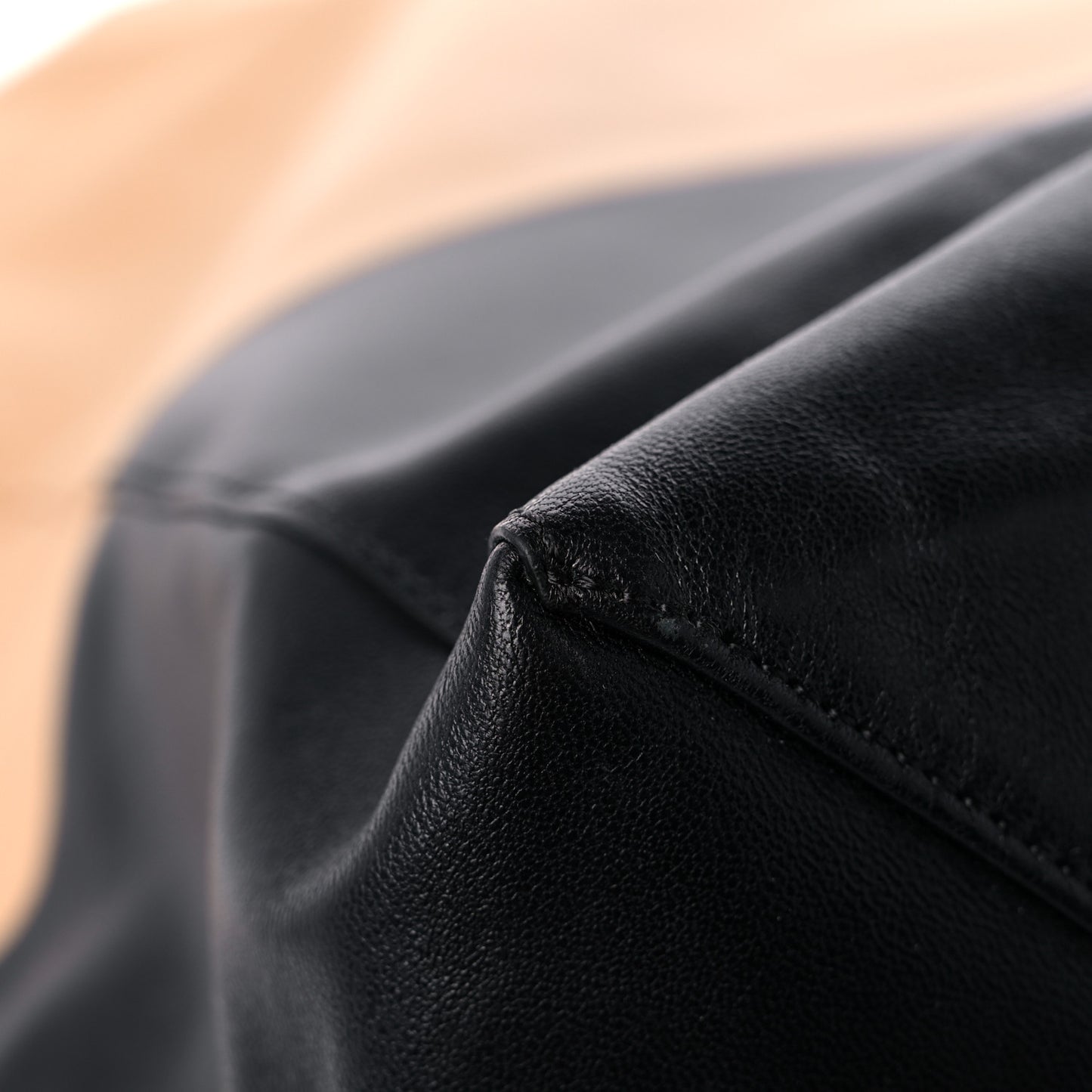 Lambskin Horizontal Bi-Cabas Nude Black
