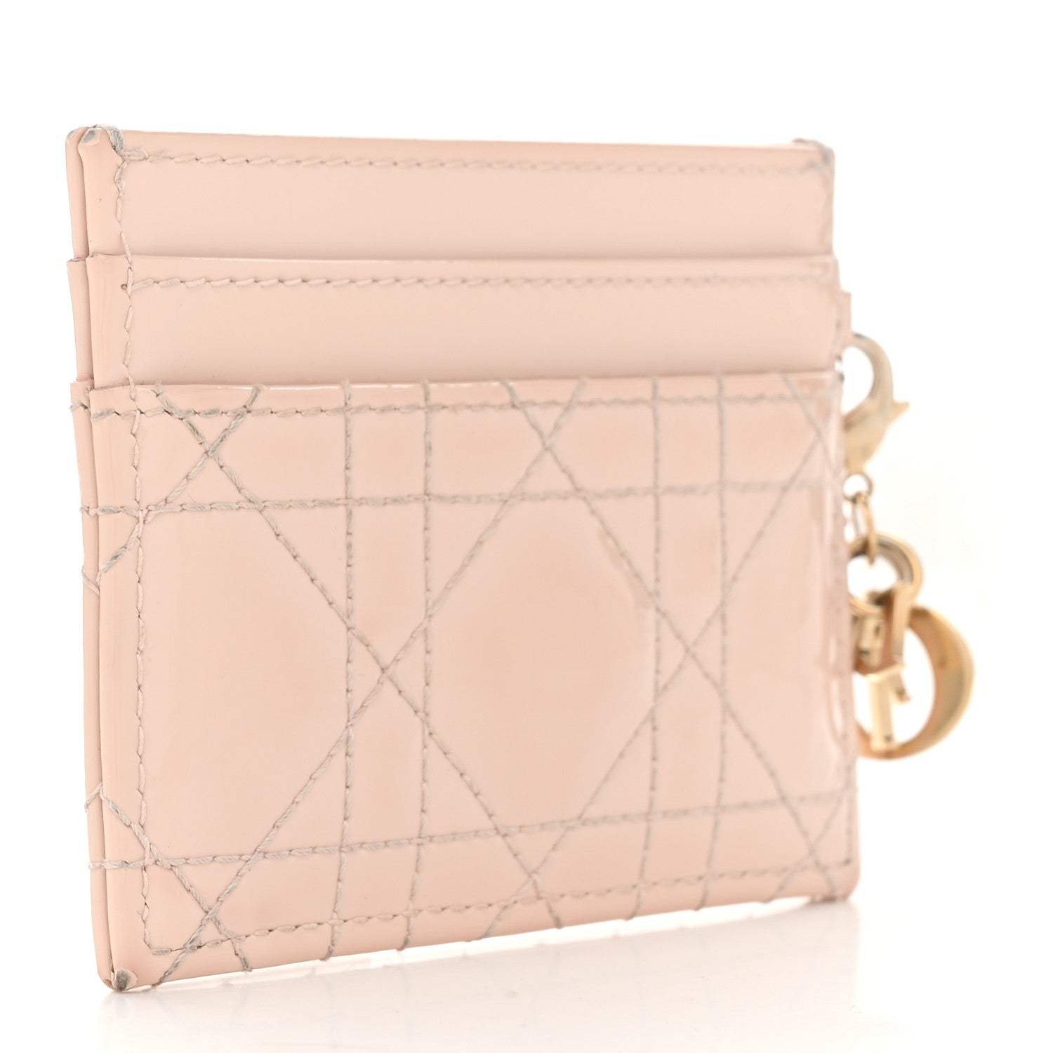 Christian Dior Patent Cannage Lady Dior Card Holder Powder Pink 3 of 10
