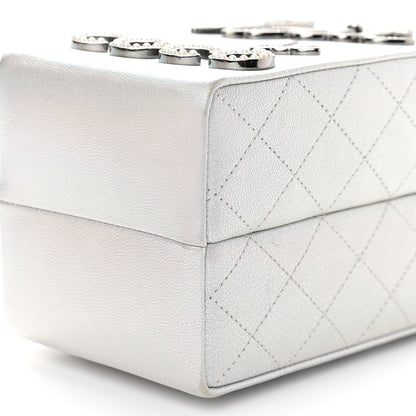 Chanel Metallic Goatskin Lait de Coco Milk Carton Bag Silver 9 of 9