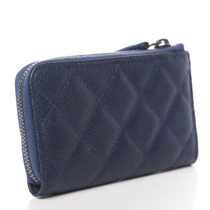 Chanel Caviar Quilted Key Holder Case Navy 3 of 7