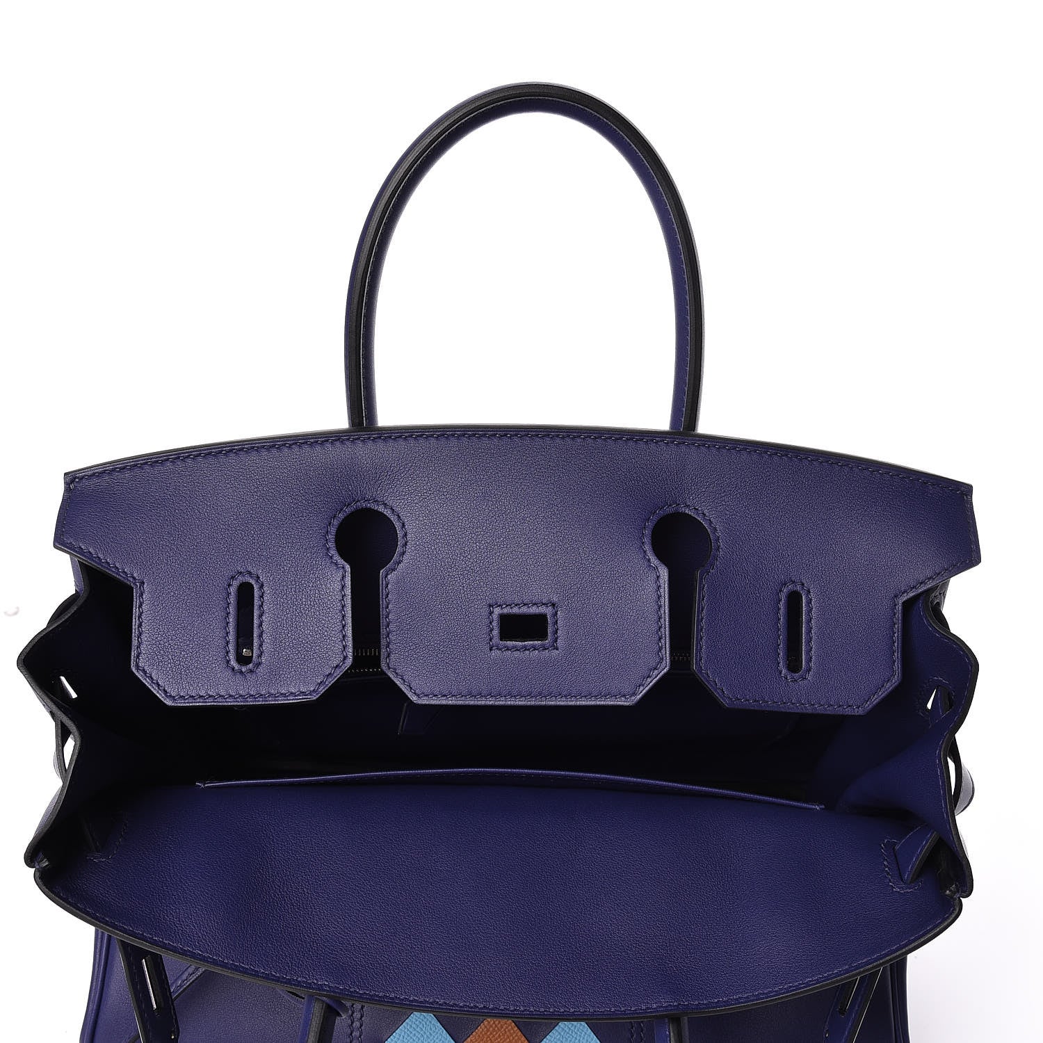 Hermes Swift Epsom Tressage Birkin 30 Bleu Encre Bleu Du Nord Gold 16 of 34