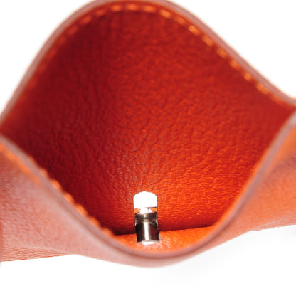 Hermes Epsom Diabolo Card Holder Case Orange 5 of 8
