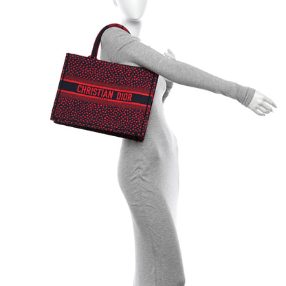 Christian Dior Canvas Embroidered Pop Heart I Love Paris Medium Book Tote Red Multicolor 2 of 11