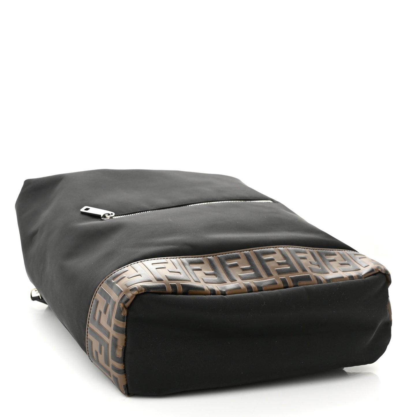 Nylon Vitello FF 1974 Embossed Cross Strap Backpack Black Maya