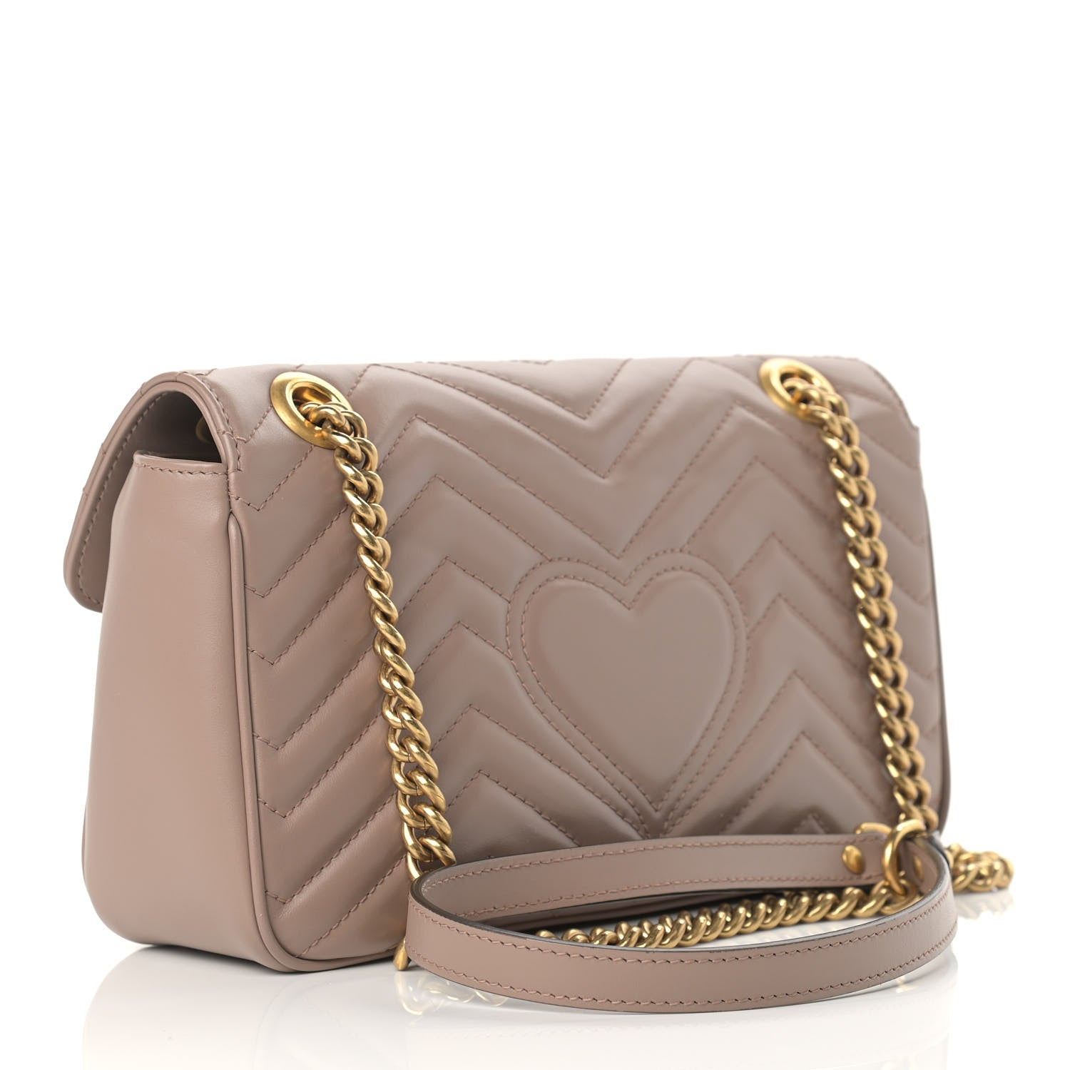 Gucci Calfskin Matelasse Small GG Marmont Shoulder Bag Porcelain Rose 3 of 12