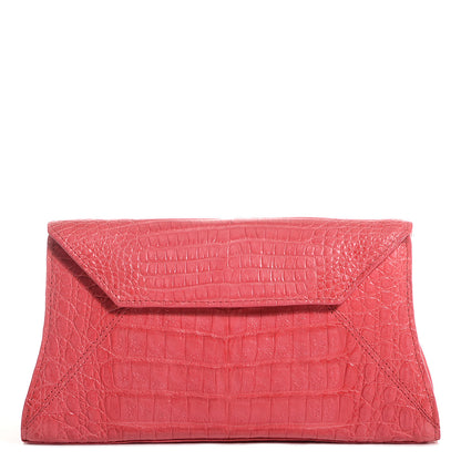 Nancy Gonzalez Crocodile Envelope Convertible Clutch Coral 1 of 8