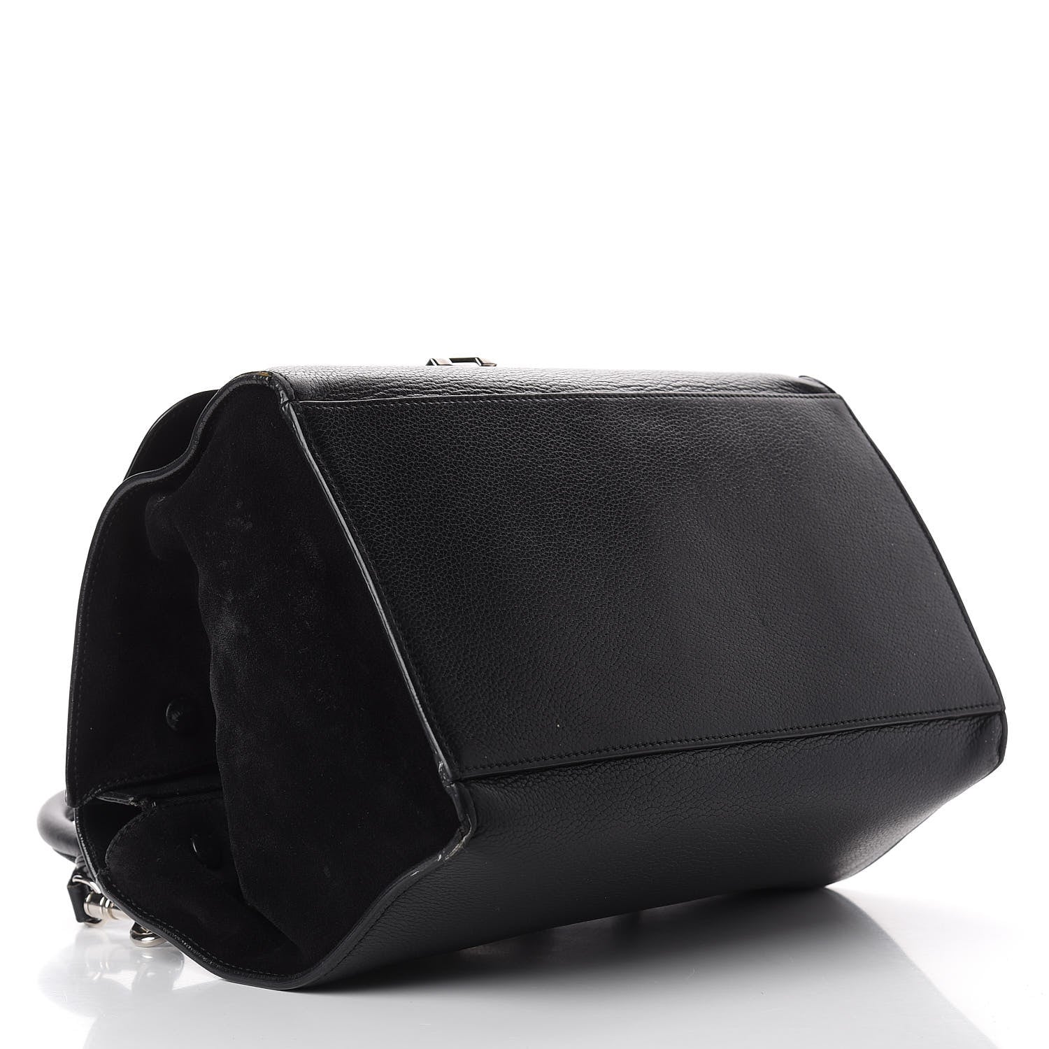 Celine Drummed Calfskin Suede Large Trapeze Black 6 of 17