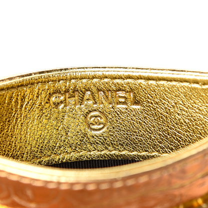 Chanel Metallic Calfskin Crocodile Embossed Cocodile Card Holder Gold 6 of 9