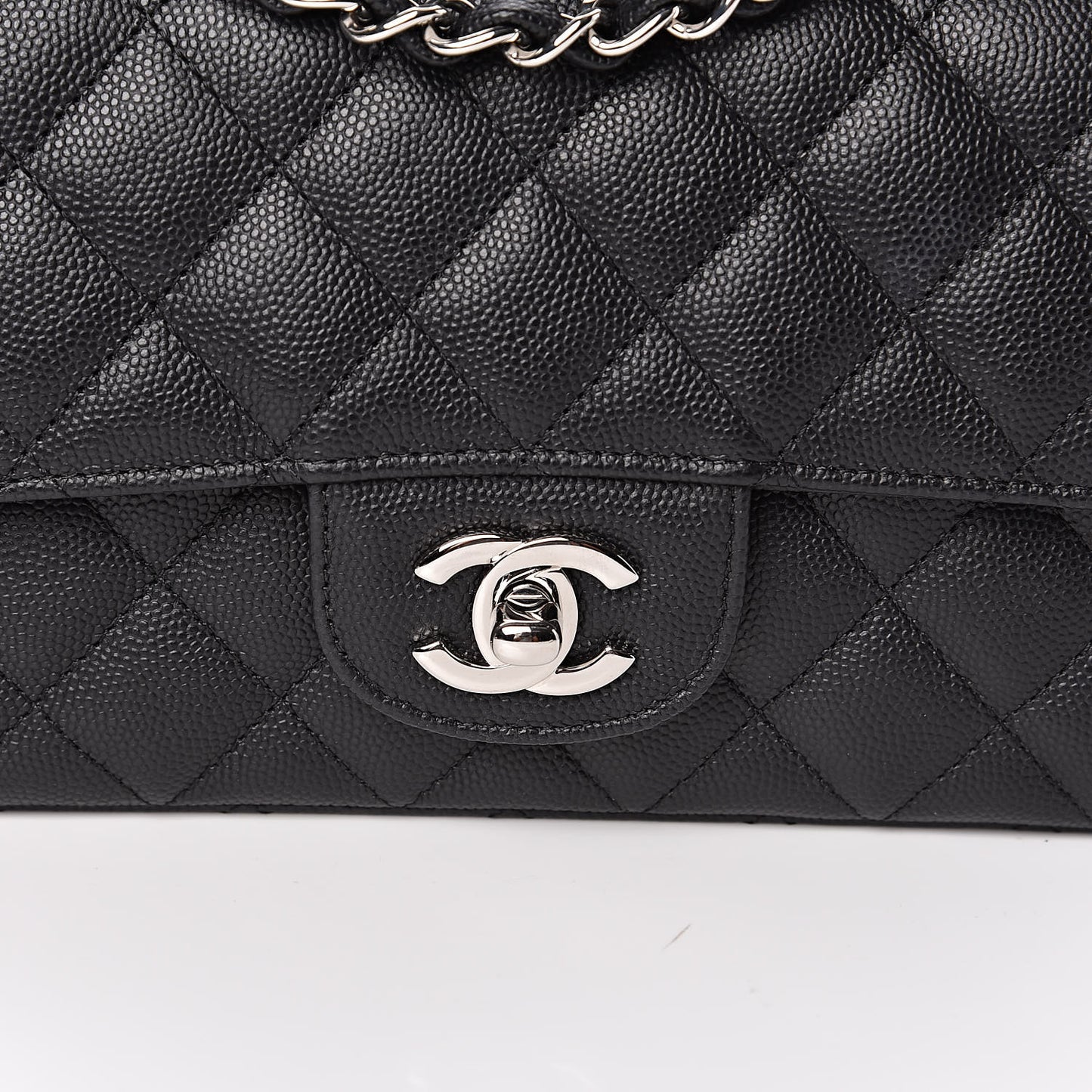 Caviar Quilted Mini Rectangular Flap Black
