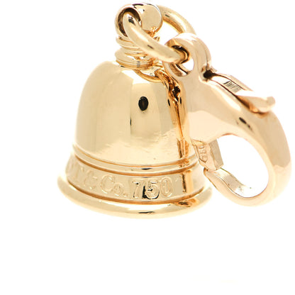 Tiffany 18K Yellow Gold Platinum Diamond Bell Charm 4 of 4