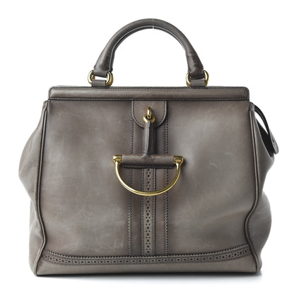 Gucci Calfskin Duilio Brogue Top Handle Bag Grey 1 of 10