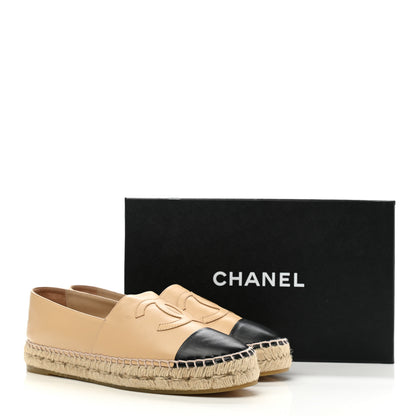 Chanel Lambskin CC Espadrilles 39 Beige Black 11 of 11