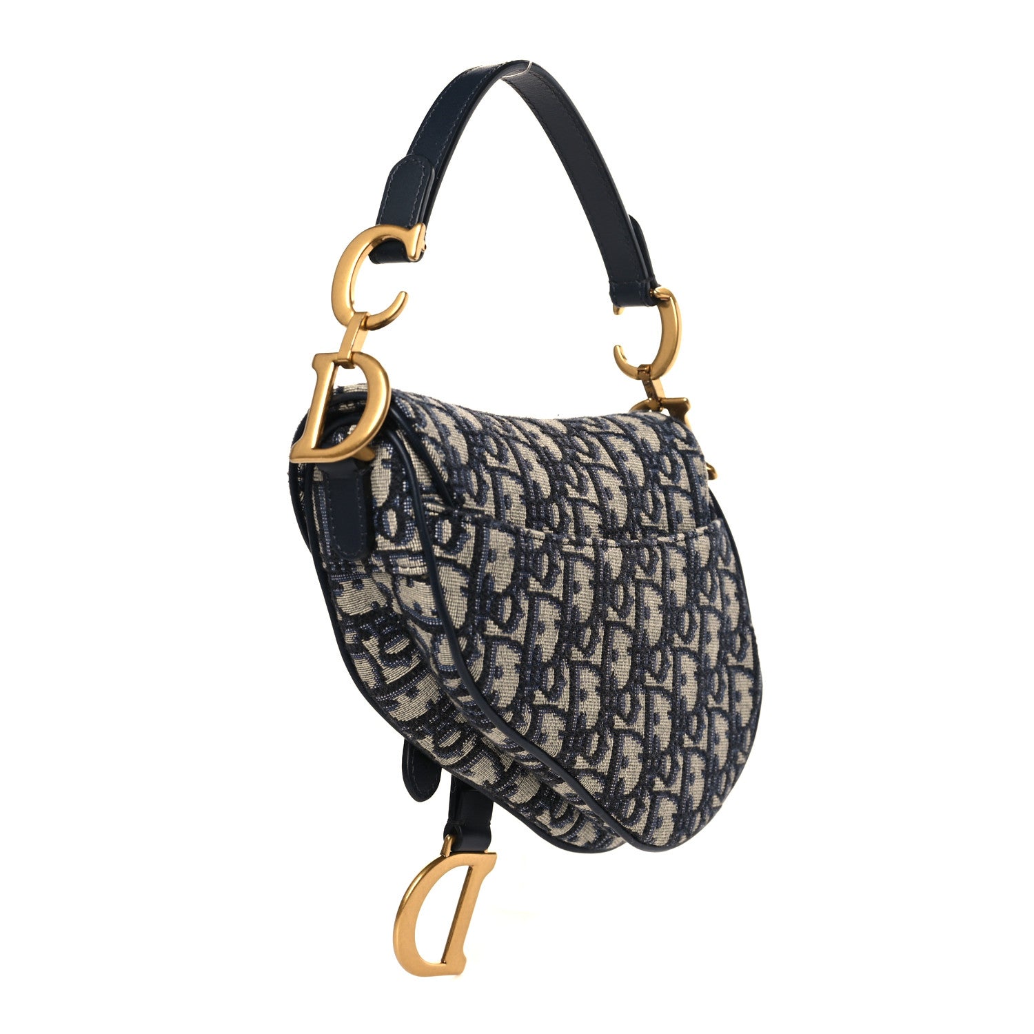 Christian Dior Oblique Mini Saddle Bag Blue 3 of 8