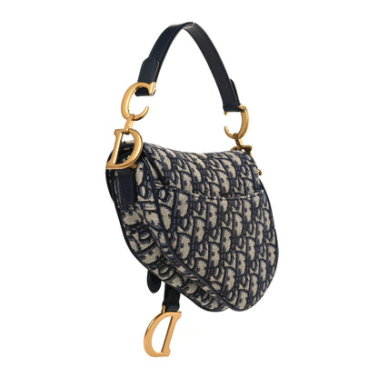 Christian Dior Oblique Mini Saddle Bag Blue 3 of 8