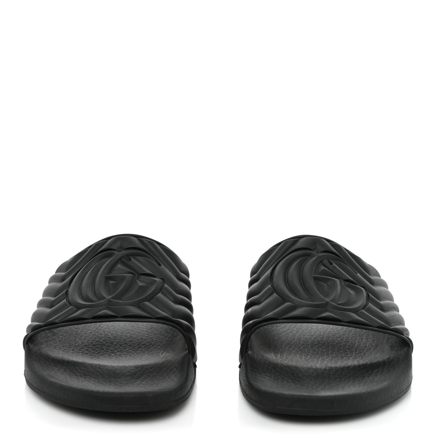 Gucci Rubber Matelasse Mens Slide Sandals 11 Black 2 of 12