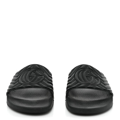 Gucci Rubber Matelasse Mens Slide Sandals 11 Black 2 of 12