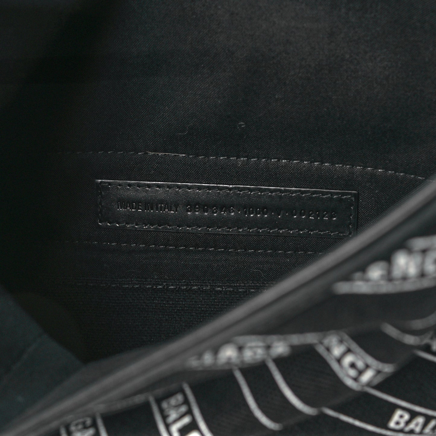 Cotton Canvas Calfskin Logo Print Navy Cabas XS Black White