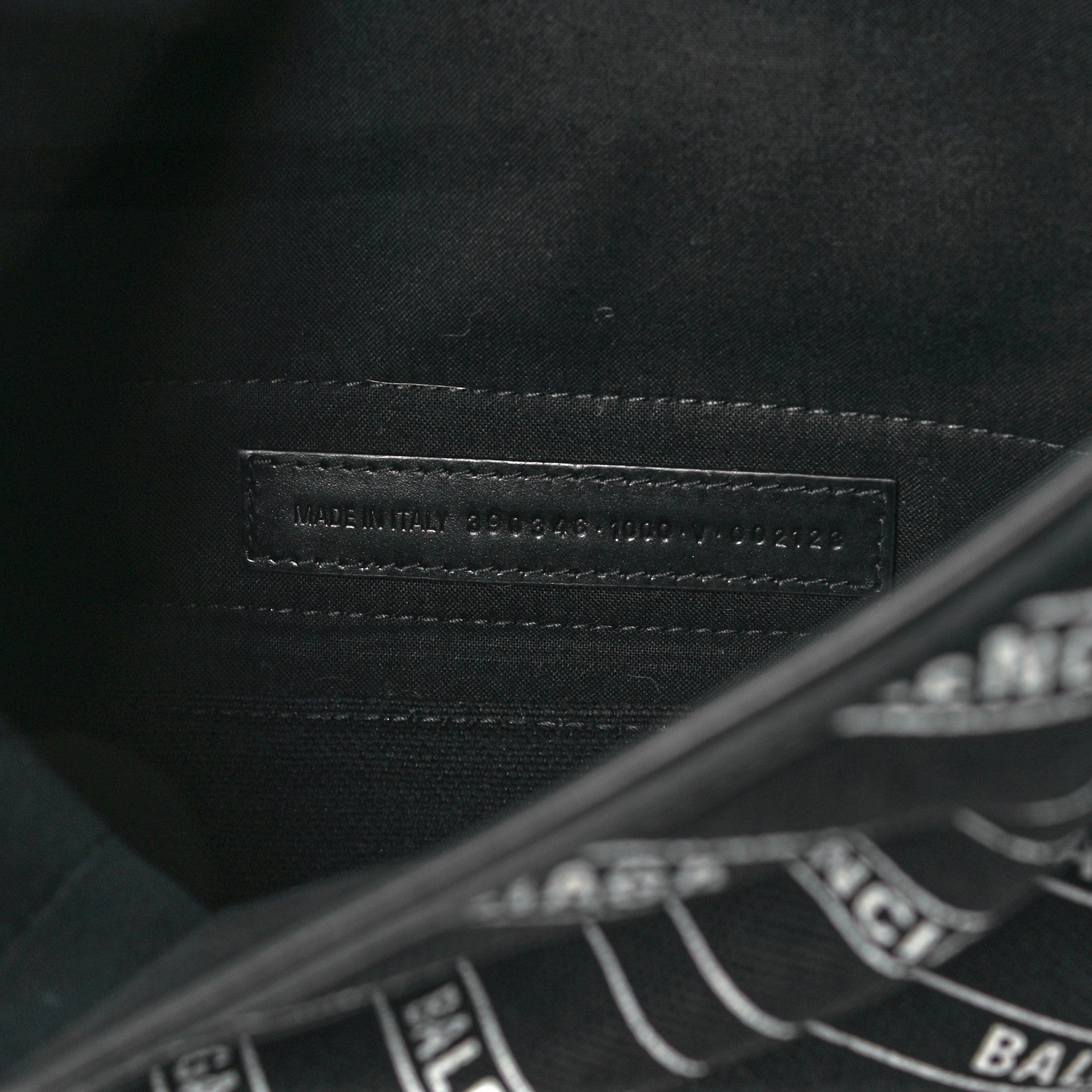 Balenciaga Cotton Canvas Calfskin Logo Print Navy Cabas XS Black White 8 of 11