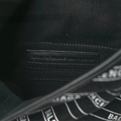 Balenciaga Cotton Canvas Calfskin Logo Print Navy Cabas XS Black White 8 of 11
