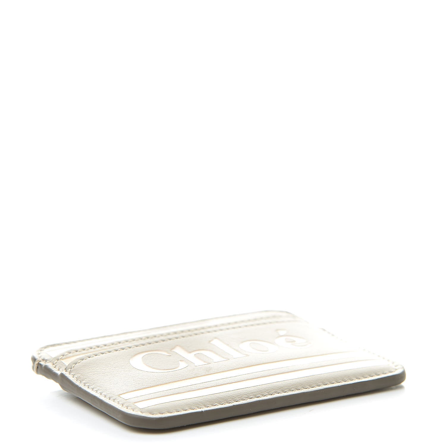 Chloe Smooth Calfskin Logo Vick Card Holder Pastel Grey 4 of 8