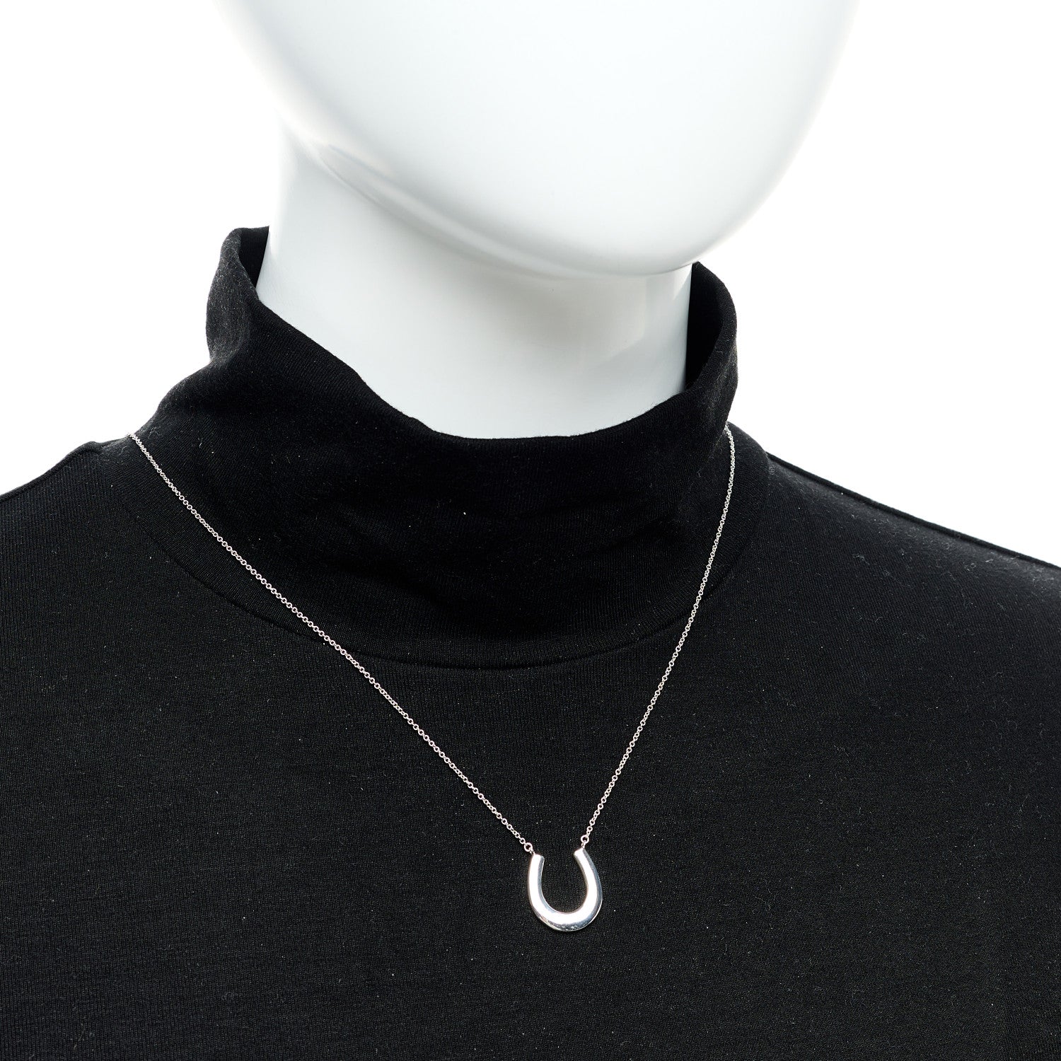 Tiffany Sterling Silver 1837 Horseshoe Pendant Necklace 2 of 5