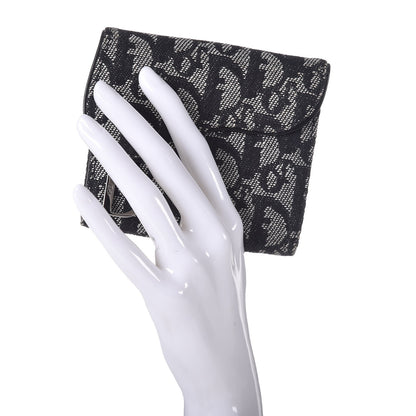Christian Dior Monogram Compact Saddle Wallet Black 2 of 8