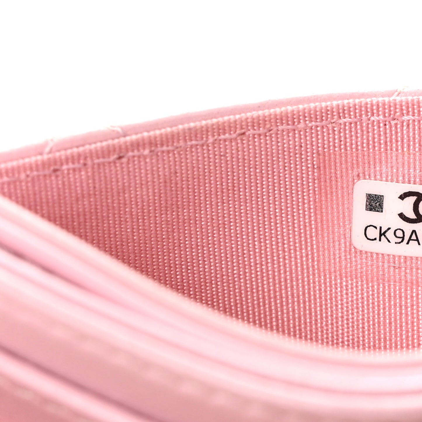 Calfskin Quilted Card Holder Light Pink