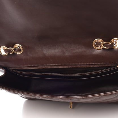 Chanel Lambskin Quilted Jumbo Single Flap Dark Brown 6 of 13