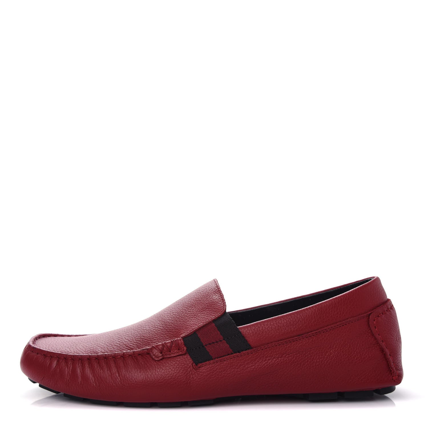Gucci Calfskin Web Mens Driver Loafers 9 Red 1 of 11