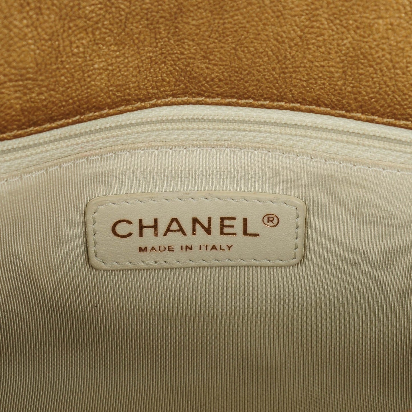 Calfskin Small Canebiers Net Flap Dark Gold