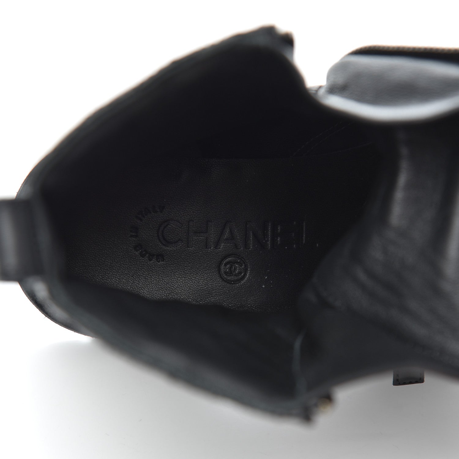 Chanel Calfskin Quilted Lace Up Combat Boots 37 Black 6 of 19