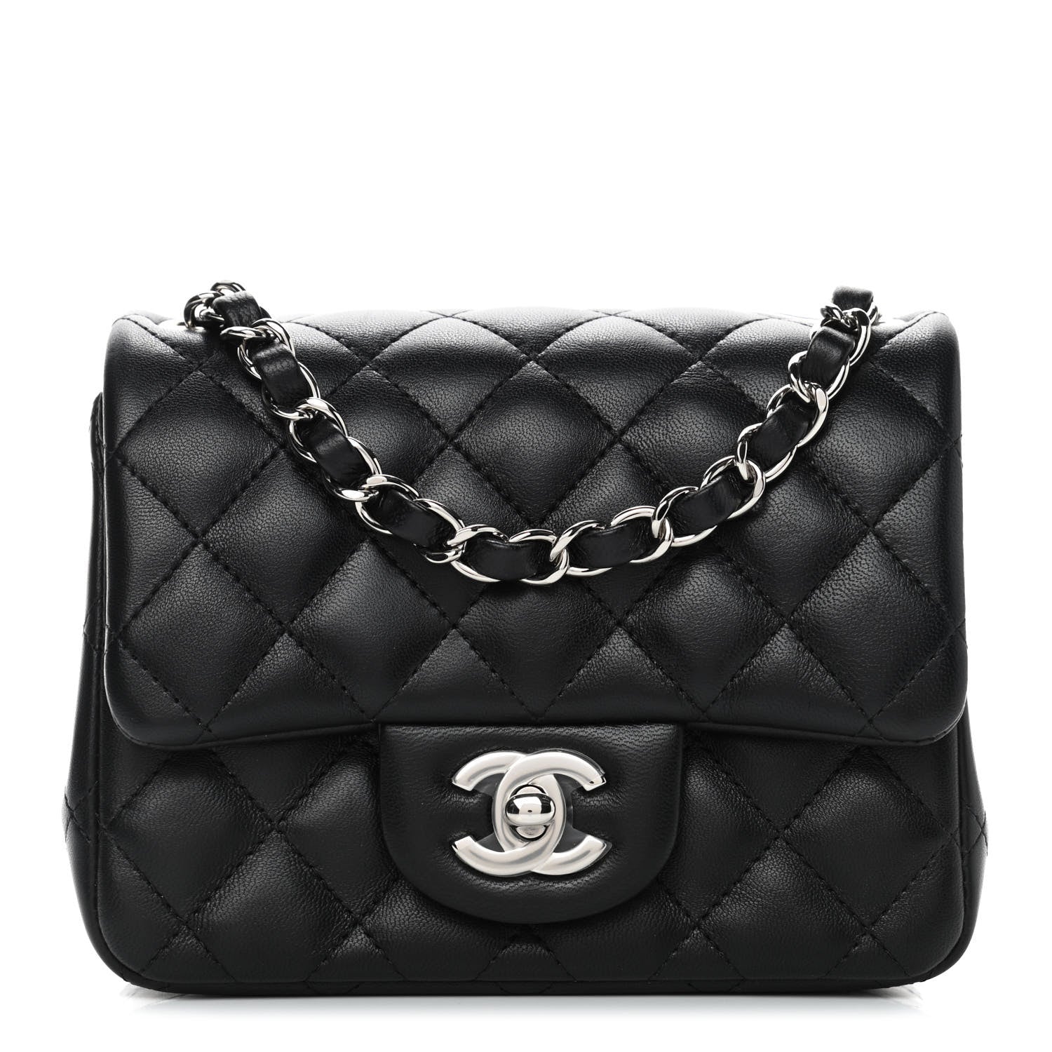 Chanel Lambskin Quilted Mini Square Flap Black 1 of 4